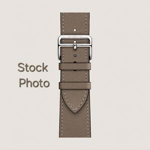 Hermés Origan (Grey) Leather Apple Watch Band 45mm